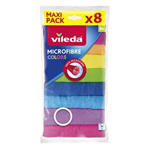 8 Li %100 Mikrofiber Colors Temizlik Bezi