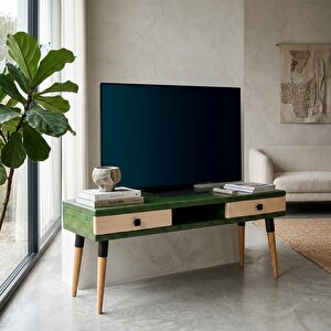 Modest Tv: İskandinav Masif Tv Ünitesi 2 Çekmeceli 1 Raflı - 150 Ye-bz