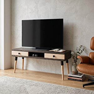 Modest Tv: İskandinav Masif Tv Ünitesi 2 Çekmeceli 1 Raflı - 175 Cv-bz