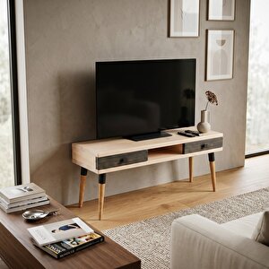Modest Tv: İskandinav Masif Tv Ünitesi 2 Çekmeceli 1 Raflı - 175 Bz-an