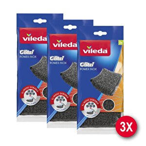 3 Paket 2 Li Power Inox Çelik Bulaşık Sünger