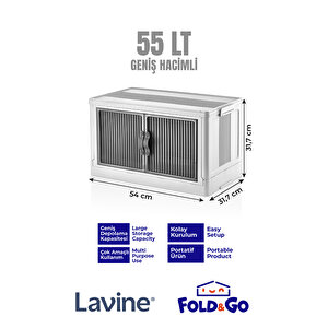 Fold Go Tekli Portatif Organizer Dolap Beyaz Çok Amaçlı Mıknatıs Kapaklı Katlanır Istiflenebilir