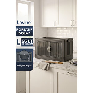 ”large” Portatif Dolap Organizer 55lt Çok Amaçlı Mıknatıs Kapaklı, Katlanır