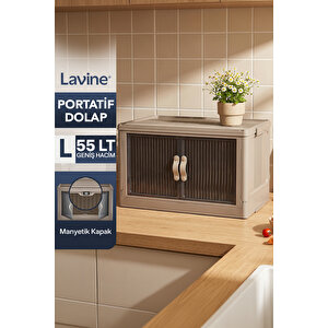 ”large” Portatif Dolap Organizer 55lt Çok Amaçlı Mıknatıs Kapaklı, Katlanır