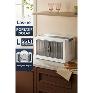 ”large” Portatif Dolap Organizer 55lt Çok Amaçlı Mıknatıs Kapaklı, Katlanır