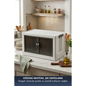 ”large” Portatif Dolap Organizer 55lt Çok Amaçlı Mıknatıs Kapaklı, Katlanır