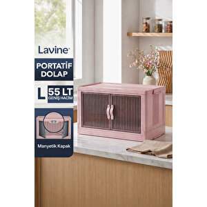 ”large” Portatif Dolap Organizer 55lt Çok Amaçlı Mıknatıs Kapaklı, Katlanır