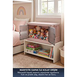 ”large” Portatif Dolap Organizer 55lt Çok Amaçlı Mıknatıs Kapaklı, Katlanır