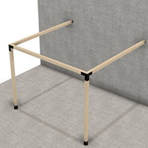 Iahşap İki Direkli Modern Sundurma Sistemi - Çelik Braketli 3,6x3,6 Metre