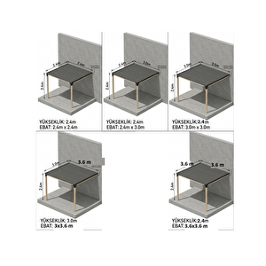 Iahşap İki Direkli Su Yalıtımlı Sundurma - Osb Ve Membran Kaplamalı 2,4x3 Metre