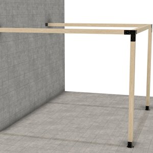 Iahşap İki Direkli Modern Sundurma Sistemi - Çelik Braketli 2,4x3 Metre