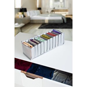 11 Gözlü Çekmece Içi Antrasit Çizgili Düzenleyici Organizer - Medium 15 X 43 X 14