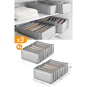 2 Adet - 8 Gözlü Gri Benekli Çekmece İçi Düzenleyici Organizer – Xlarge