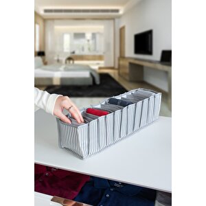 11 Gözlü Çekmece Içi Antrasit Çizgili Düzenleyici Organizer - Small - 11 X 41 X 12