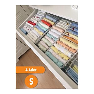 4 Adet - Small 11 Gözlü Çekmece Içi Düzenleyici Organizer 12 X 40 X 12