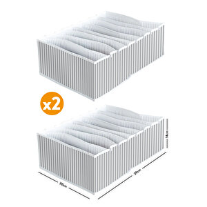 2 Adet 8 Gözlü Çekmece Içi Akordiyon Organizer Xlarge