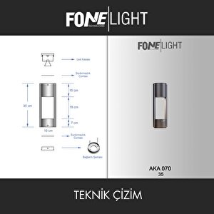 Holera 35 cm LED Bahçe Bollard Aydınlatma Direği Antrasit Alüminyum IP65 Peyzaj Yürüyüş Yolu Aydınlatması 7W