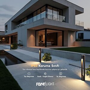 Velora 80 cm LED Bahçe Aydınlatma Direği Antrasit Alüminyum IP65 Peyzaj Yürüyüş Yolu Aydınlatması 3000K