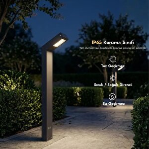 Polera 100 cm LED Bahçe Aydınlatma Direği Antrasit Alüminyum IP65 Peyzaj Yürüyüş Yolu Bollard 18W 3000K 18 watt