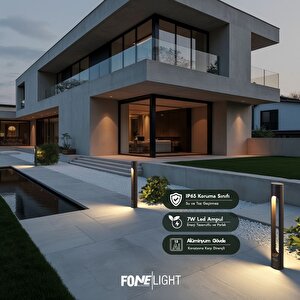 Velora 100 cm LED Bahçe Aydınlatma Direği Antrasit Alüminyum IP65 Peyzaj Yürüyüş Yolu Aydınlatması 3000K