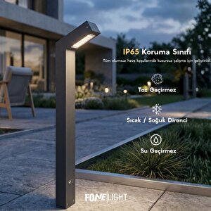 Polera 50 cm LED Bahçe Aydınlatma Direği Alüminyum IP65 Peyzaj Yürüyüş Yolu Bollard Aydınlatma Antrasit 18W 3000K