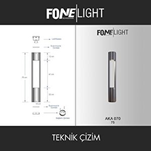 Holera 75 cm LED Bahçe Bollard Aydınlatma Direği Antrasit Alüminyum IP65 Peyzaj Yürüyüş Yolu Aydınlatması 9W