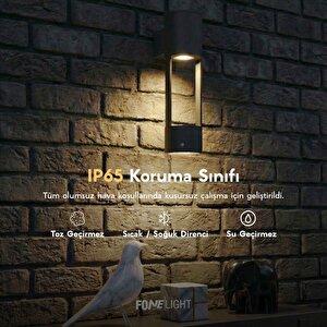 Holera 35 cm LED Duvar Apliği Antrasit Alüminyum IP65 Dış Mekan Bahçe Peyzaj Duvar Aydınlatması 7W 3000K