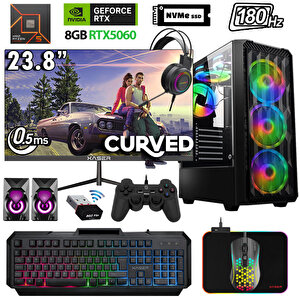 Xsr1153 Ryzen 5 7500f 32gb Ddr5 Ram 1tb M.2 Nvme Ssd 8gb Rtx5060 23.8" 180hz Oyun Tavsiye Sistem