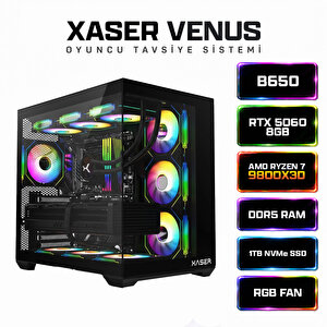 Venus X80 Ryzen 7 9800x3d 16gb Ddr5 Ram 1tb M.2 Nvme Ssd 8gb Rtx5060 Sıvı Soğutmalı Oyuncu Bilgisayar