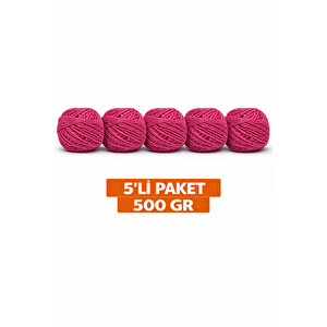 Jüt İpi 5'li Paket 100gr 100m Hasır İp Kırnap Çuval İpi Makrome Süsleme Doğal İp Fuşya