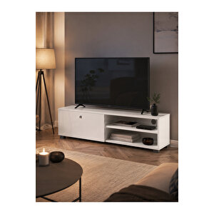 Tv Ünitesi Tv Sehpası Televizyon Sehpası Oturma Odası 120 Cm Ida Beyaz-beyaz Beyaz - Beyaz