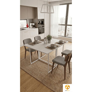 Katlanır Masa Katlanabilir Yemek Masası Mutfak Masası Balkon Masası Açılır Kapanır Portatif Çok Amaçlı Çalışma Masası Workercomo Beyaz/beyaz Beyaz - Beyaz