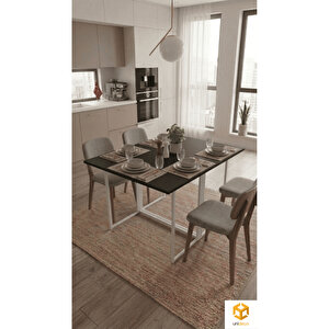 Katlanır Masa Katlanabilir Yemek Masası Mutfak Masası Balkon Masası Açılır Kapanır Portatif Çok Amaçlı Çalışma Masası Workercomo Beyaz/si̇yah Beyaz - Siyah