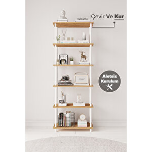 Çevir Kur 65 Cm Atlantik Çam Kitaplık Bd 65*177*29 Cm