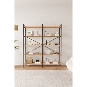 Nilamu Çam 150 Cm Kitaplık, Organizer, Ofis, Ev, 5 Raflı Kitaplık 150*170*34 Cm