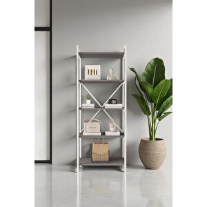 Nilamu Antrasit 65 Cm Kitaplık , Metal Aksamlı, Organizer, Ofis, Ev