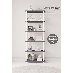 Çevir Kur 65 Cm Antrasit Kitaplık Bd 65*177*29 Cm