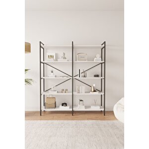 Nilamu Beyaz 150 Cm Kitaplık / Organizer / Ofis / Ev / 5 Raflı Kitaplık/ 150*170*34