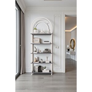 Çevir Kur Atlantik Çam Bohem Kitaplık | Çok Amaçlı, 5 Raflı, Dekoratif Dolap 199x71x29 Cm
