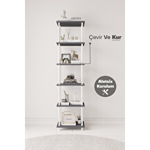 Çevir Kur 45 Cm Antrasit Kitaplık Bd 45*177*29 Cm