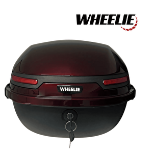 Wheelie Xt21-jr 28 Litre Motosiklet Arka Çanta Hünnap Kırmızı Parlak Su Geçirmez Abs Çift Kilitleme Üniversal