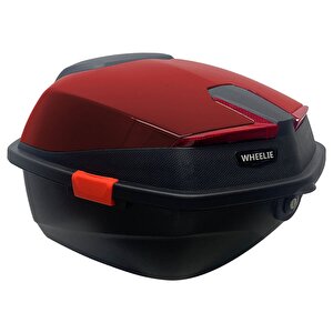Wheelie Xt01-br 32 Litre Motosiklet Arka Çanta Koyu Kırmızı Parlak Su Geçirmez Abs Çift Kilitleme Üniversal