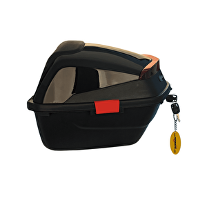 Wheelie Xt88-b 32 Litre Motosiklet Arka Çanta Siyah Parlak Su Geçirmez Abs Top Case Çift Kilitleme Üniversal