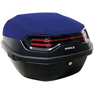 Wheelie Xt08-bl 32 Litre Motosiklet Arka Çanta Mavi Mat Su Geçirmez Abs Top Case Çift Kilitleme Üniversal