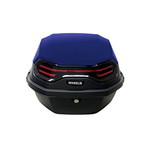 Wheelie Xt08-bl 32 Litre Motosiklet Arka Çanta Mavi Mat Su Geçirmez Abs Top Case Çift Kilitleme Üniversal