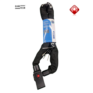 Caretech Ct-774 Zincir Kilidi Alarmlı Motosiklet/bisiklet 10mm Çelik Kılıflı 1mt Art 4 Yıldız Sertifikası