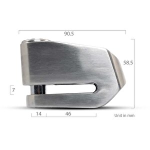 Cranns Vd14 Alarmlı Disk Kilidi Bluetooth App Kontrollü 304 Paslanmaz Sra Sertifikalı 14 Mm Karbür Pi̇m