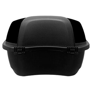Wheelie Xt01-b 32 Litre Motosiklet Arka Çanta Siyah Parlak Su Geçirmez Abs Top Case Çift Kilitleme Üniversal