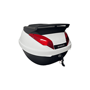 Wheelie Xt63-w 42 Litre Motosiklet Arka Çanta Beyaz Su Geçirmez Abs Top Case Bagaj Üniversal