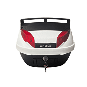 Wheelie Xt63-w 42 Litre Motosiklet Arka Çanta Beyaz Su Geçirmez Abs Top Case Bagaj Üniversal